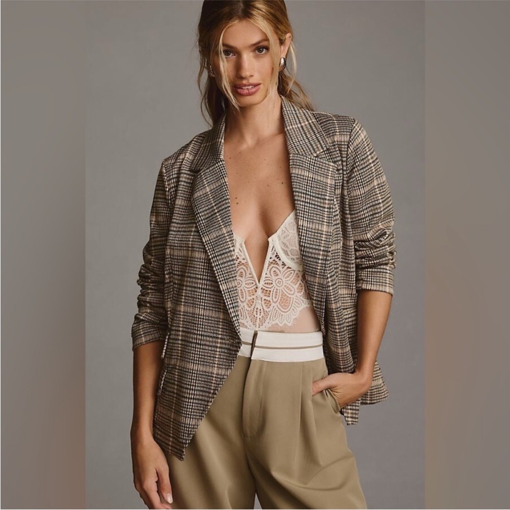 Anthropologie Maeve Plaid Blazer